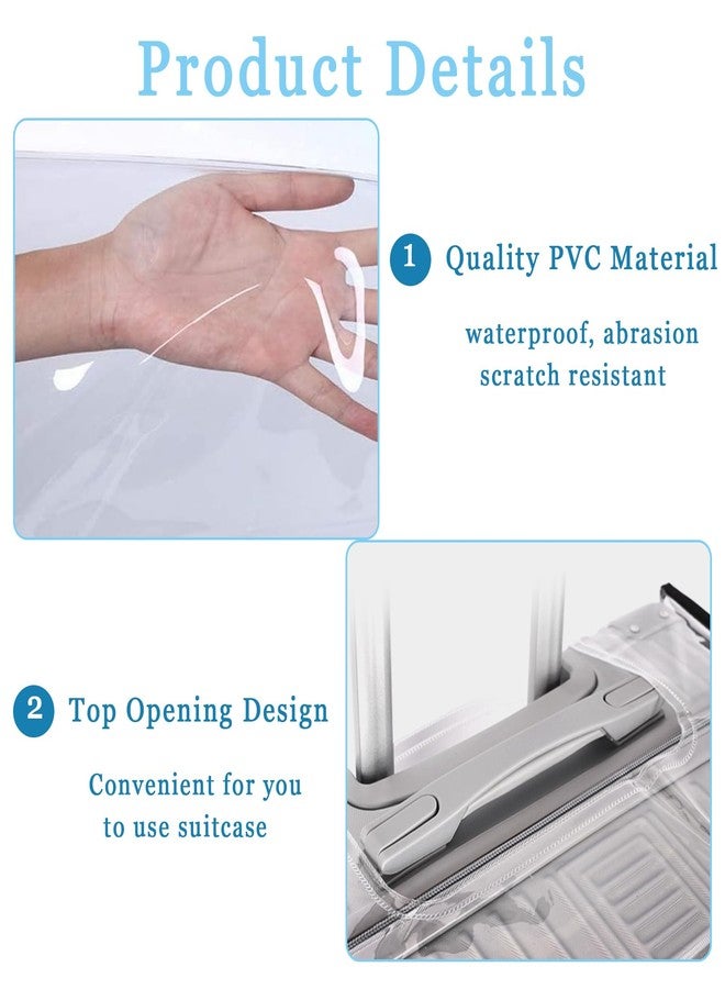 Hapforever 1 Pack Clear Luggage Cover Protector, 24 Inch PVC Suitcase Cover Protectors Waterproof Luggage Covers for Wheeled Suitcases Dustproof Suitcases Covers for Luggages - Image 3